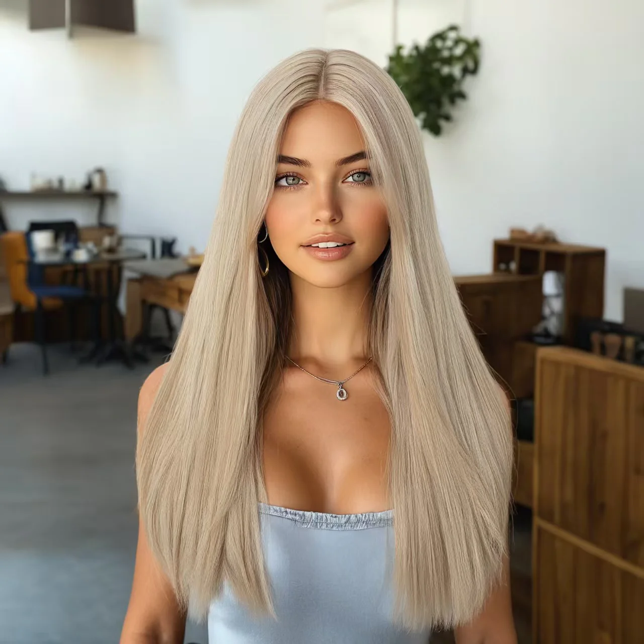 23 Inch Glueless Body Wave Wig – Pre-Plucked Hairline, Elastic Rose Net