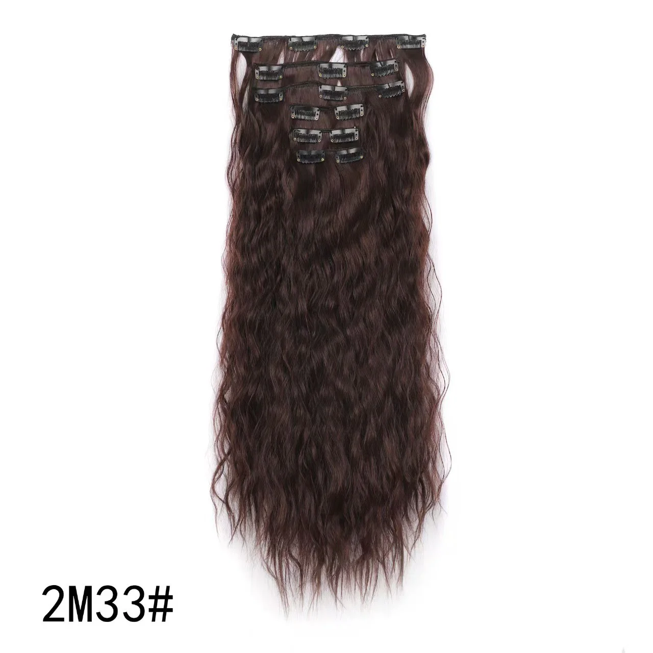 24 Inch Clip-In Hair Extensions Natural Body Wave 6Pcs Heat Safe Synthetic