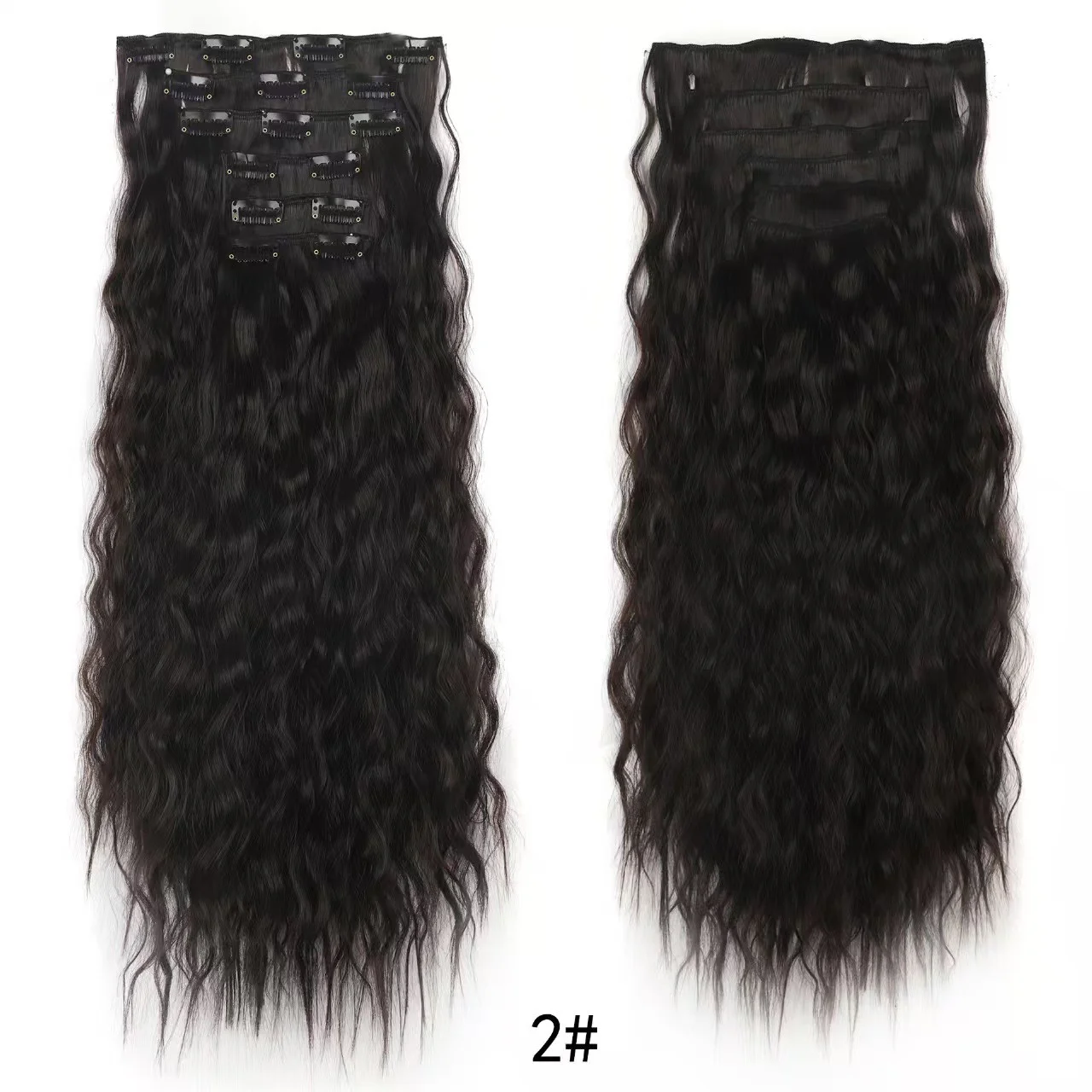 24 Inch Clip-In Hair Extensions Natural Body Wave 6Pcs Heat Safe Synthetic