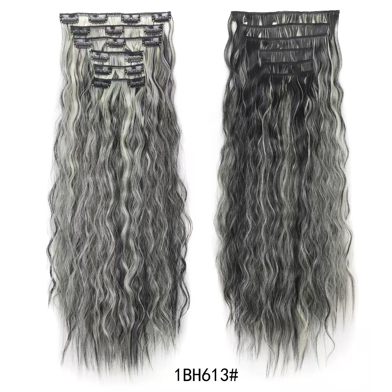 24 Inch Clip-In Hair Extensions Natural Body Wave 6Pcs Heat Safe Synthetic