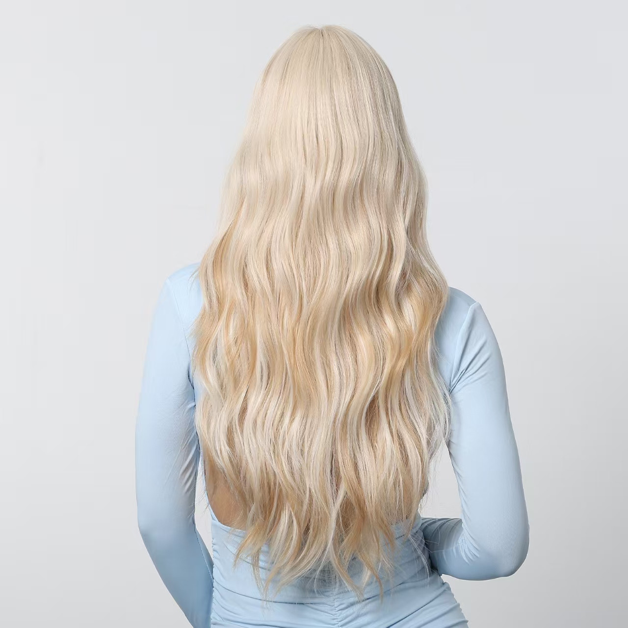26 Inch Big Wave Long Wig – Pre-plucked Bangs, Elastic Breathable Cap