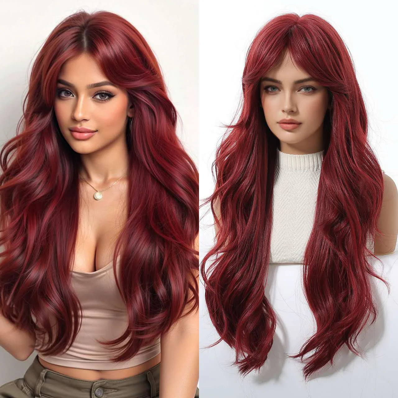 26 Inch Big Wave Long Wig – Pre-plucked Bangs, Elastic Breathable Cap - 图片 9