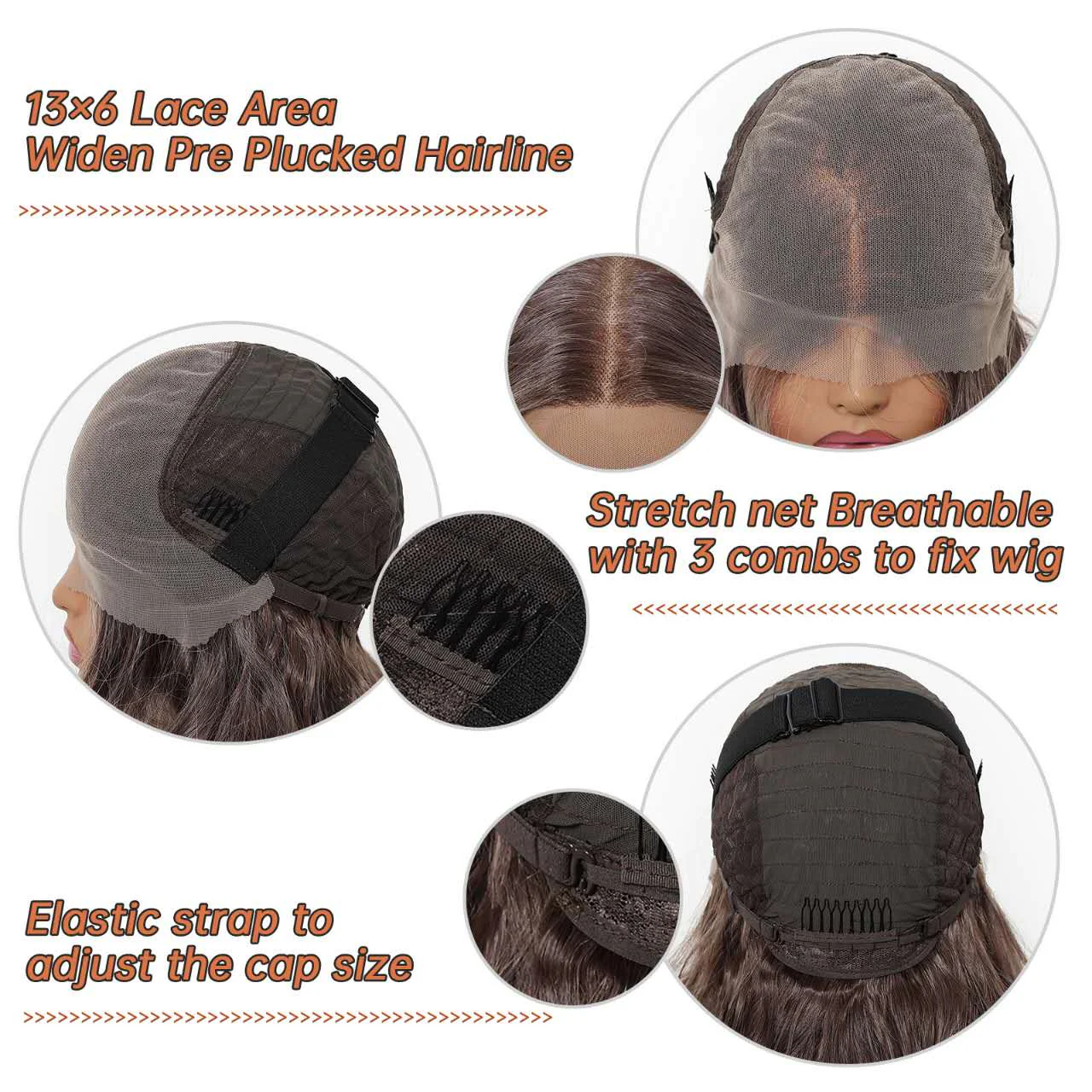 13x6 HD Lace Front Wig – Silky High-Temp Fiber, Pre-plucked Natural Hairline, 24 Inch Body Wave - 图片 12