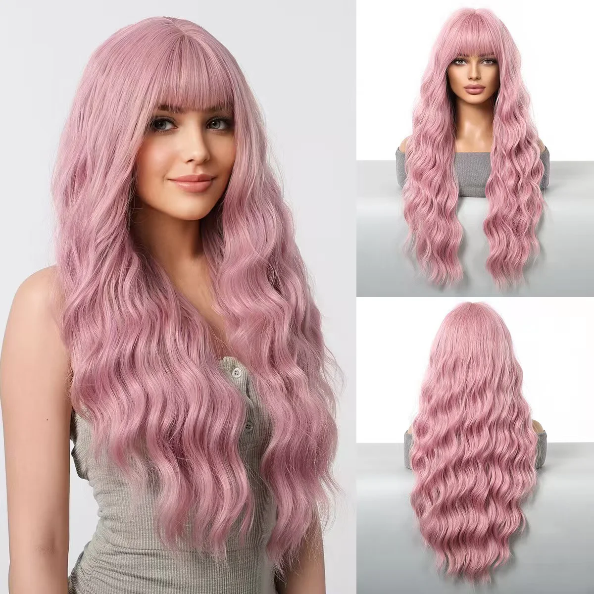 26 Inch Big Wave Long Wig – Pre-plucked Bangs, Elastic Breathable Cap - 图片 14